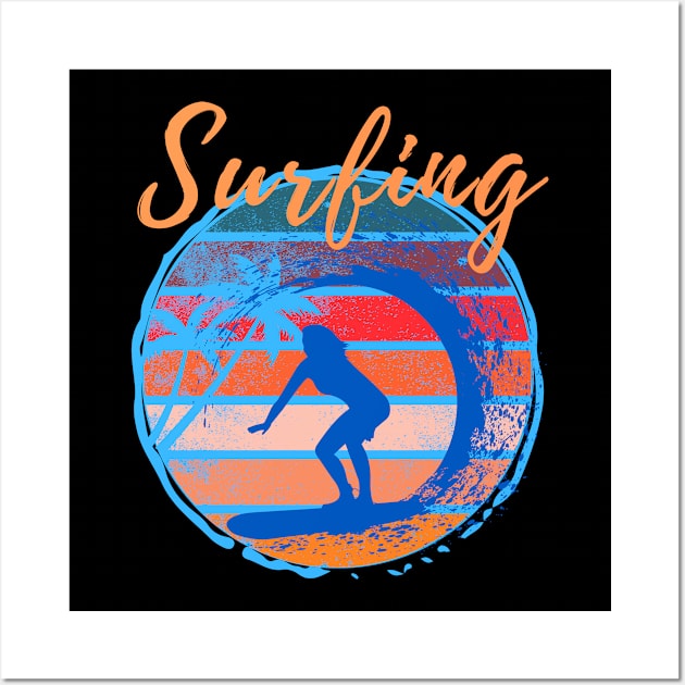 Surfing - Woman Surfer Wall Art by Daz Art & Designs